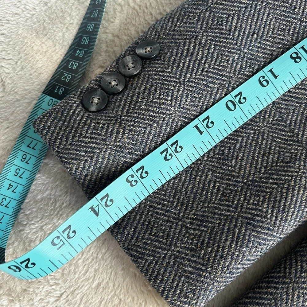 VTG Christian Dior 42R Monsieur Wool‎ Blazer Sport Coat Diamond Weave Gray
